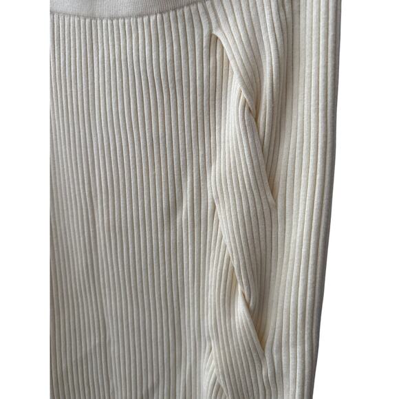 Anthropologie Maeve Desiree Knit Ribbed Stretch Midi Skirt Ivory Size Small - Picture 10 of 11